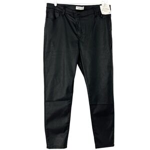 Abercrombie & Fitch Criss-Cross Super Skinny Ankle Coated Black Jeans 35/20R NWT